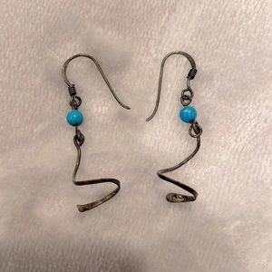 Earrings with turquoise Pearl
